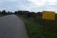 Ortseingangsschild von Secanj (serbische Vojvodina)
