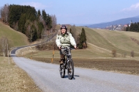 Unterwegs mit dem Mountainbike / Fahrrad in den Bergen und Hügeln von Österreich
