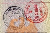 türkischer Einreisestempel (Edirne) und Ausreisestempel (Kirklareli) im Reisepass, Türkei 2006