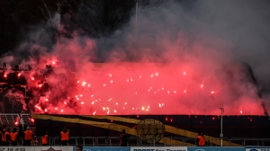 Pyroshow beim Leipziger Derby
