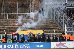 Pyroshow beim Leipziger Derby