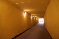 Spielertunnel im Bruno-Plache-Stadion