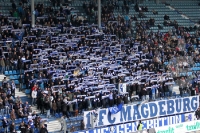 Ultras des 1. FC Magdeburg im Block U der MDCC-Arena