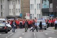 Union Berlin Fans in Bochum auf dem Weg zum Stadion