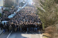 Marsch Aachener Fans zum Stadion