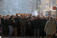 Szene Aachen Marsch zum Tivoli vor RWE Spiel