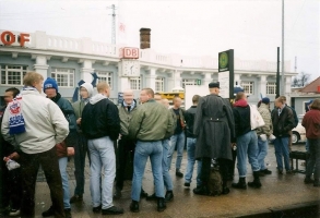 Hansa-Fans am Hauptbahnhof