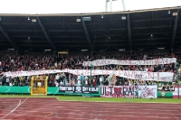 Spruchband der Ultras & Fans des BFC Dynamo beim Pokalspiel gegen Kaiserslautern