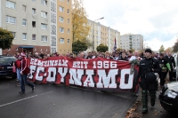 Marsch des BFC Dynamo zum Volksstadion Greifswald