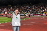 Im Jahn-Sportpark: Marco kurz vor Anpfiff des Berliner Pokalfinales