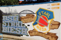 Graffiti der BSG Stahl Riesa an der Nudelarena