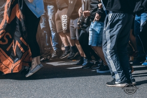Marsch der Wismut-Fans in Saalfeld