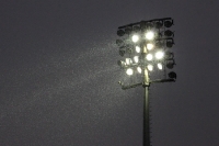 Schneeregen beim Spiel Babelsberg gegen CFC
