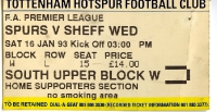 Tottenham Hotspur vs. Sheffield Wednesday, Januar 1993