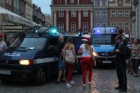 die polnische Polizei zeigt in Poznan Präsenz