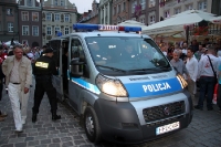 die polnische Polizei zeigt in Poznan Präsenz