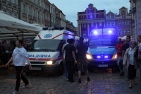 EM-Fieber: zu später Stunde in der Altstadt von Poznan