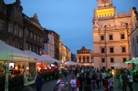 EM-Fieber: zu später Stunde in der Altstadt von Poznan