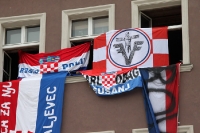 Hrvatska EM 2012! Kroatische Beflaggung in der Altstadt von Poznan