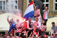 Pyrotechnik darf bei den kroatischen Fußballfans nicht fehlen!