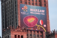 Warschau am frühen Morgen nach dem Halbfinalspiel der Euro 2012