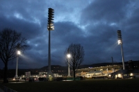 Das Ernst-Abbe-Sportfeld im Abendlicht