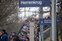 Rostocker Marsch zum Magdeburger Stadion