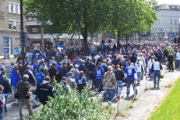 Marsch der Fans / Ultras des FC Schalke 04 zum Stadion von Borussia Dortmund, Saison 2007/08