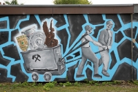 Graffiti an der Glückauf-Kampfbahn in Gelsenkirchen