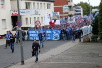 Marsch der Fans des FC Schalke 04 zum Stadion