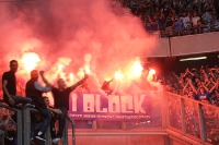 Pyroshow der Schalke Ultras in Duisburg