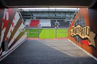 Verzierte Ränge des Millerntor Stadions des FC St. Pauli