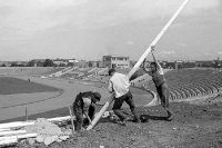 Bau des Friedrich-Ludwig-Jahn-Sportparks, Ostberlin 1951