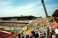 Gästeblock beim Spiel HSV - Dynamo Dresden im Volksparkstadion, Herbst 1994