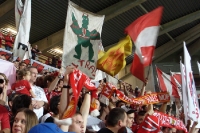 Ultras von RAEC Mons im Stade Charles Tondreau