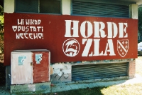 Graffiti am Olimpijski Stadion in Sarajevo