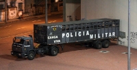 Transporter der Policia Militar am Estádio Olímpico João Havelange (Foto: T. Hänsch www.unveu.de)