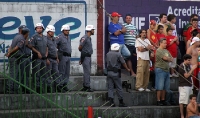 Brasilianische Polizisten im Estádio Municipal Governador Virgílio Távora, Foto: T. Hänsch www.unveu