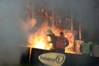 Pyrotechnik im Block von Sparta beim Prager Derby