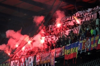 Pyrotechnik im Fanblock des AC Sparta Praha