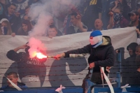Pyrotechnik in der Fankurve des FC Banik Ostrava