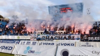 Pyrotechnik in der Fankurve des FC Banik Ostrava