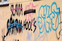 Graffiti in der Nähe des Slavia-Stadions