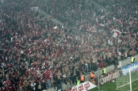 großartige Stimmung im Fanblock des SK Savia Praha