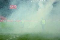 Pyrotechnik beim Spiel Slavia Prag gegen Banik Ostrava