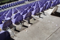 Spuren vom Derby im Szusza Ferenc Stadion