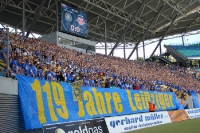 Os fãs de futebol do 1. FC Lok Leipzig na Saxônia