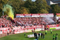 Ultras des Halleschen FC im alten Kurt-Wabbel-Stadion
