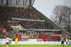 Hallescher FC Fans Spruchband Testspiele