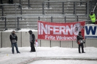 Hallescher FC vs. Chemnitzer FC im Schneegestöber